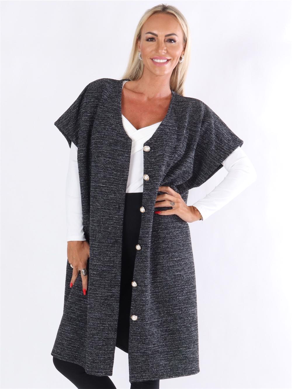 Fernanda - Oversized cardigan med fine perleknapper